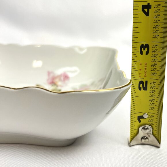 Schumann Arzberg Vintage Germany Porcelain Square Floral Bowl Gold Trim European - Picture 10 of 10